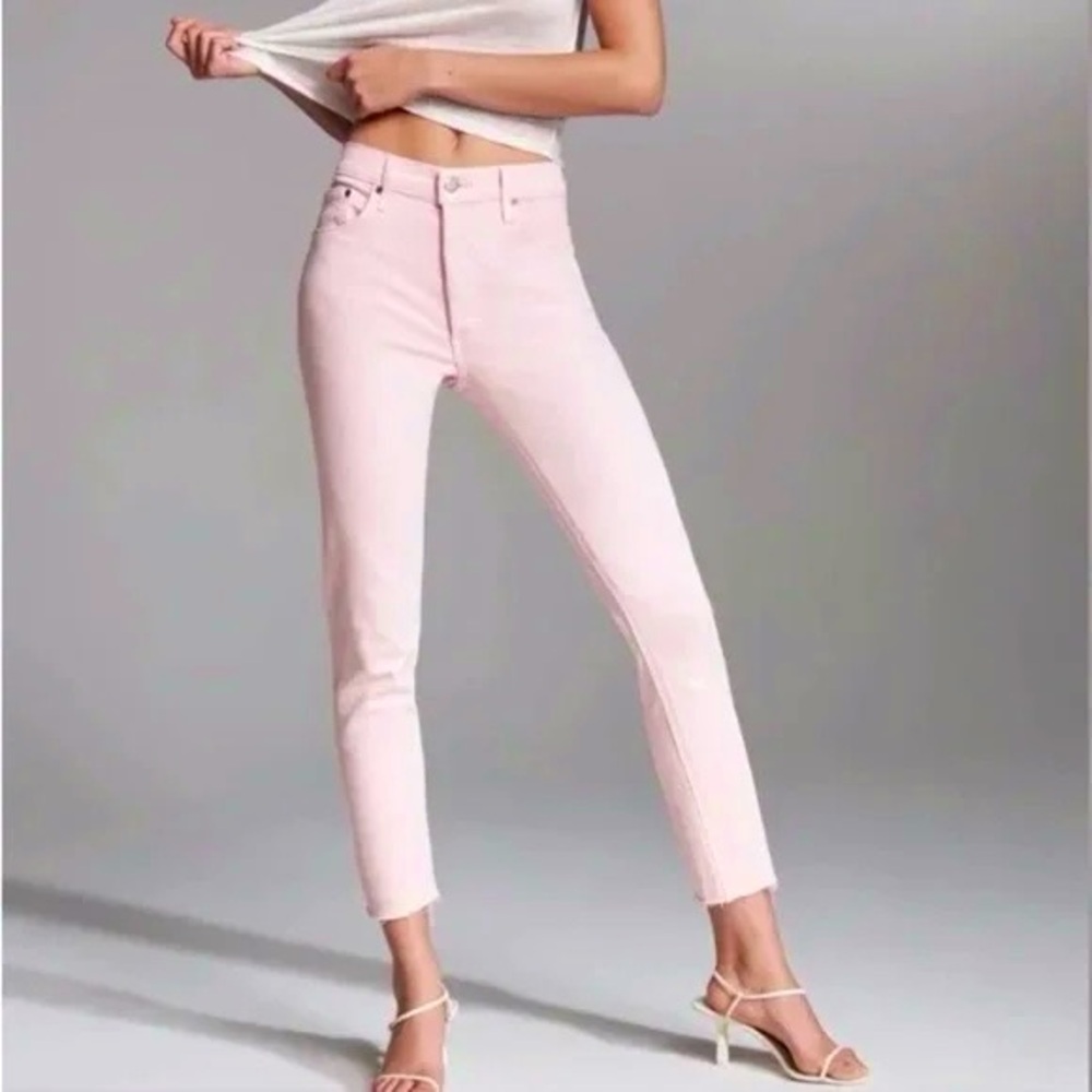 Denim Forum Pink Straight Leg Jeans